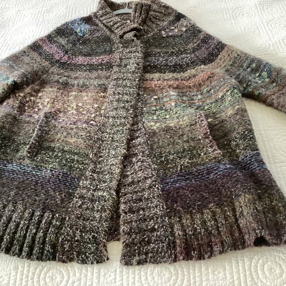 Free People Starlight Shadow Alpaca Mohair Sweater Cardigan size M Boho Cozy - Picture 8 of 12